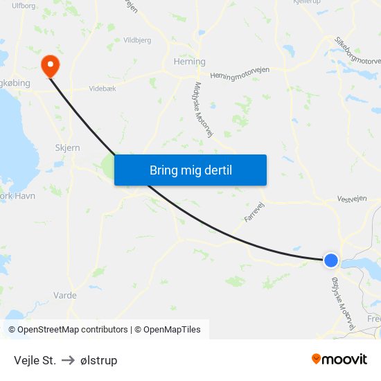 Vejle St. to ølstrup map