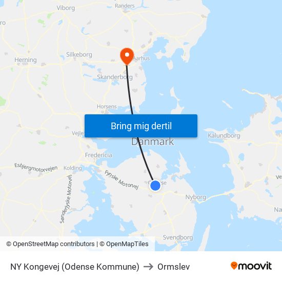 NY Kongevej (Odense Kommune) to Ormslev map
