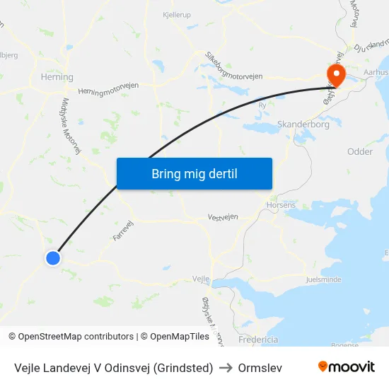 Vejle Landevej V Odinsvej (Grindsted) to Ormslev map