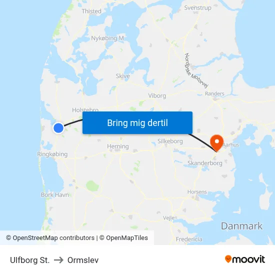 Ulfborg St. to Ormslev map