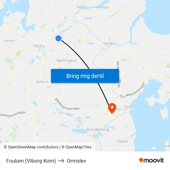 Foulum (Viborg Kom) to Ormslev map