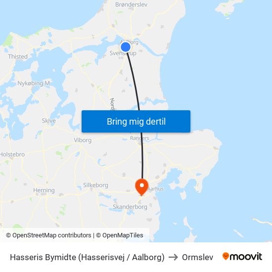 Hasseris Bymidte (Hasserisvej / Aalborg) to Ormslev map