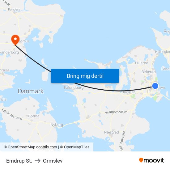 Emdrup St. to Ormslev map
