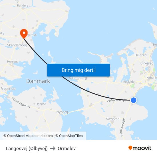 Langesvej (Ølbyvej) to Ormslev map