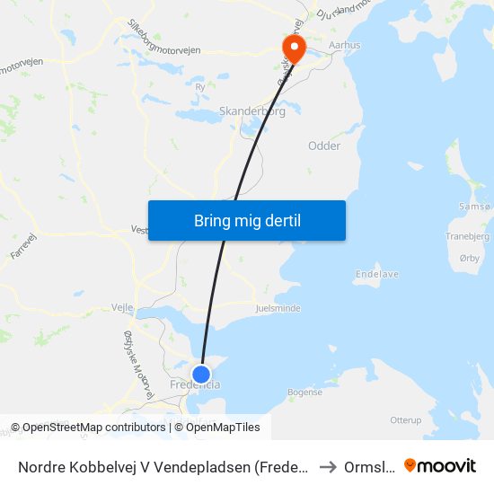 Nordre Kobbelvej V Vendepladsen (Fredericia) to Ormslev map