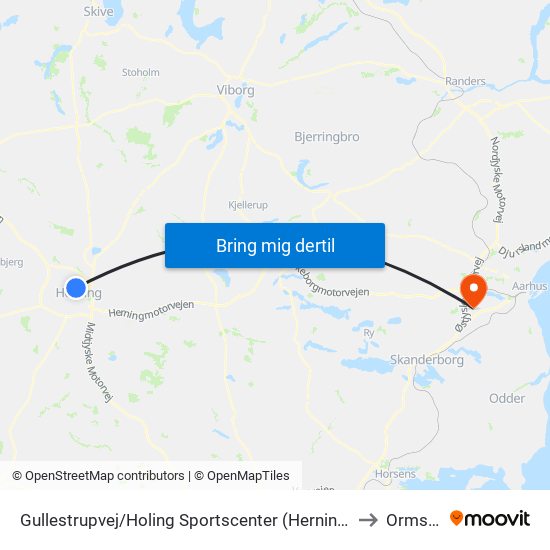Gullestrupvej/Holing Sportscenter (Herning Kom) to Ormslev map