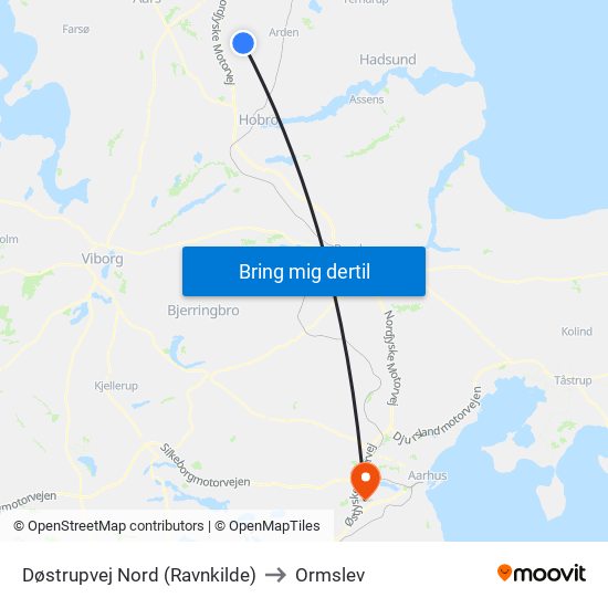 Døstrupvej Nord (Ravnkilde) to Ormslev map