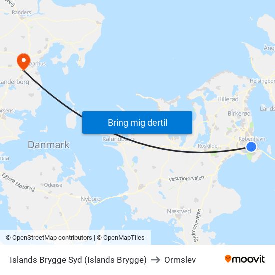 Islands Brygge Syd (Islands Brygge) to Ormslev map