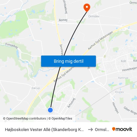 Højboskolen Vester Allé (Skanderborg Kom) to Ormslev map