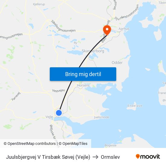 Juulsbjergvej V Tirsbæk Søvej (Vejle) to Ormslev map