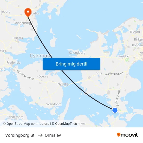 Vordingborg St. to Ormslev map