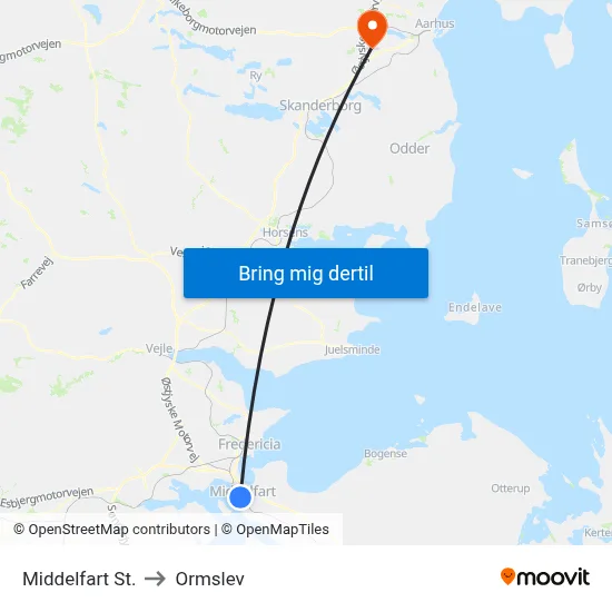 Middelfart St. to Ormslev map