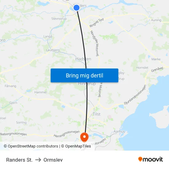 Randers St. to Ormslev map