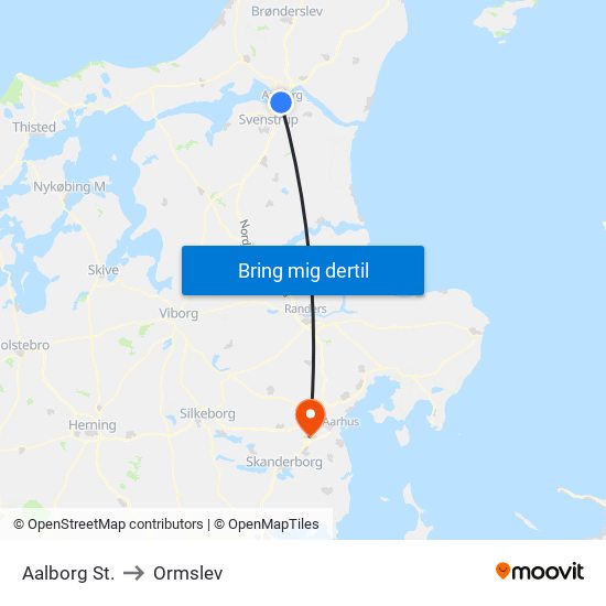 Aalborg St. to Ormslev map