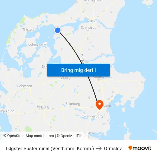 Løgstør Busterminal (Vesthimm. Komm.) to Ormslev map