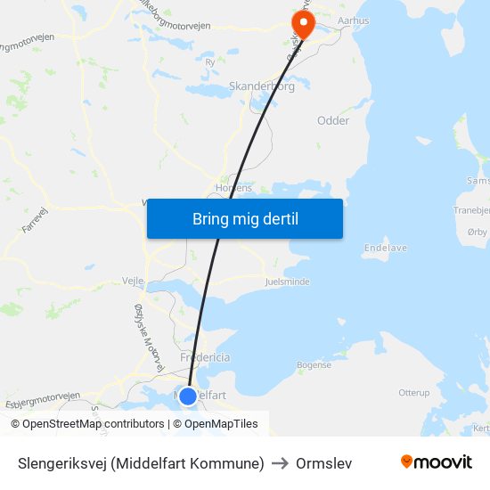 Slengeriksvej (Middelfart Kommune) to Ormslev map