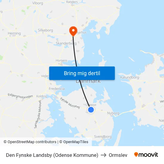 Den Fynske Landsby (Odense Kommune) to Ormslev map