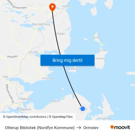 Otterup Bibliotek (Nordfyn Kommune) to Ormslev map