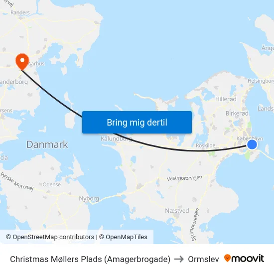 Christmas Møllers Plads (Amagerbrogade) to Ormslev map