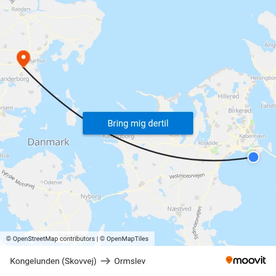 Kongelunden (Skovvej) to Ormslev map