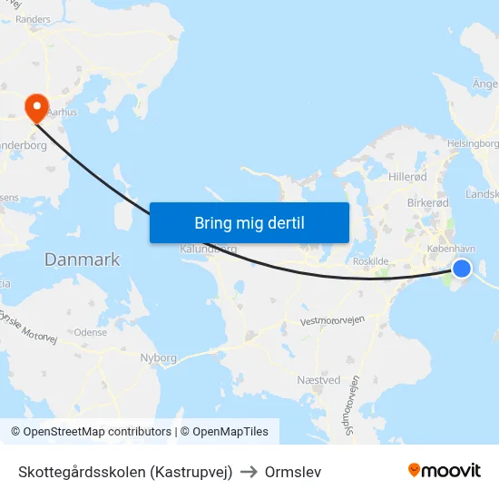 Skottegårdsskolen (Kastrupvej) to Ormslev map