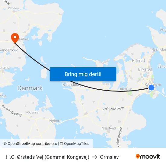 H.C. Ørsteds Vej (Gammel Kongevej) to Ormslev map
