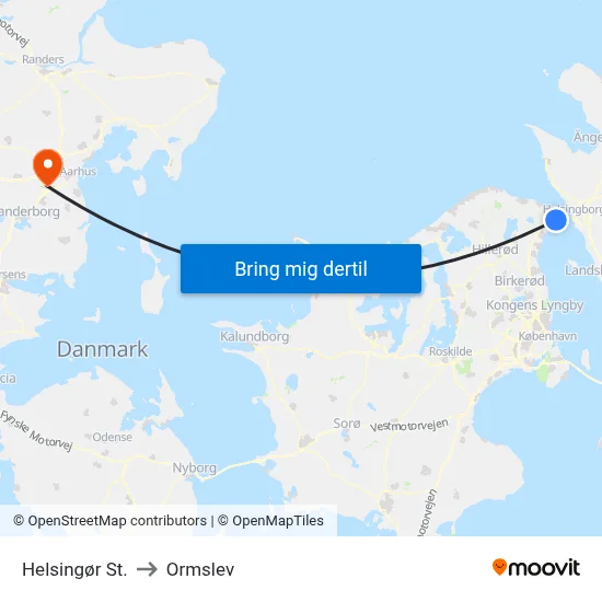 Helsingør St. to Ormslev map