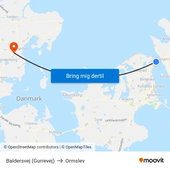 Baldersvej (Gurrevej) to Ormslev map