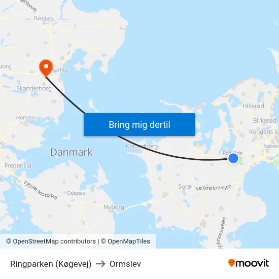 Ringparken (Køgevej) to Ormslev map