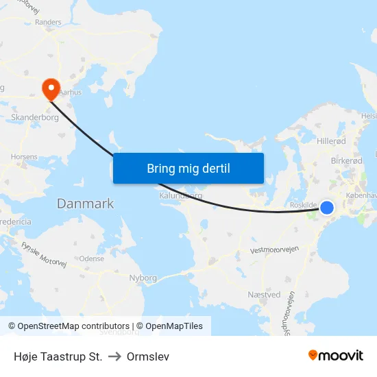 Høje Taastrup St. to Ormslev map