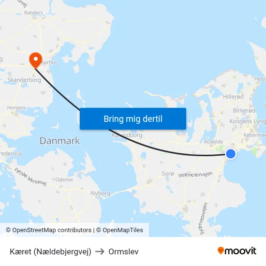 Kæret (Nældebjergvej) to Ormslev map