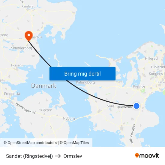Sandet (Ringstedvej) to Ormslev map