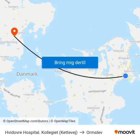 Hvidovre Hospital. Kollegiet (Kettevej) to Ormslev map