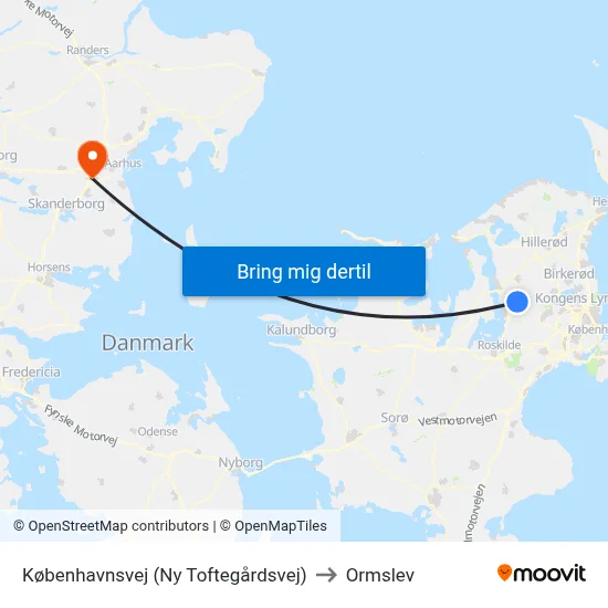 Københavnsvej (Ny Toftegårdsvej) to Ormslev map