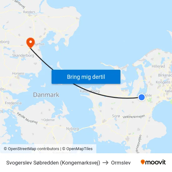Svogerslev Søbredden (Kongemarksvej) to Ormslev map