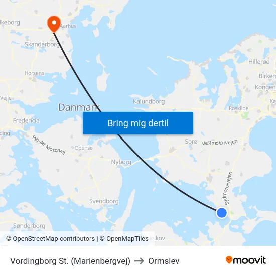Vordingborg St. (Marienbergvej) to Ormslev map
