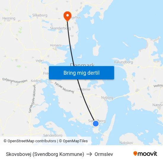 Skovsbovej (Svendborg Kommune) to Ormslev map