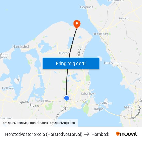 Herstedvester Skole (Herstedvestervej) to Hornbæk map