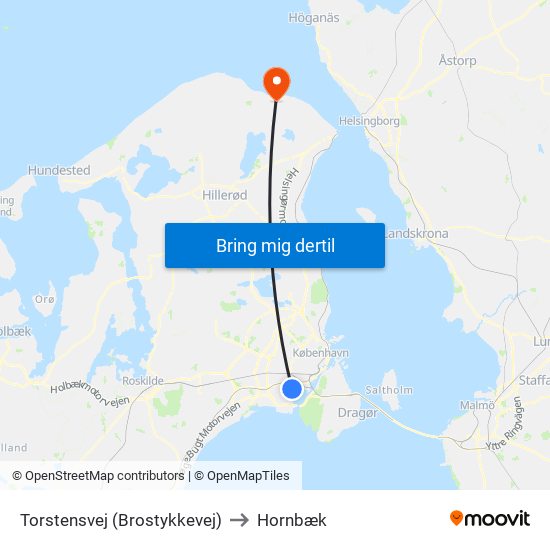 Torstensvej (Brostykkevej) to Hornbæk map