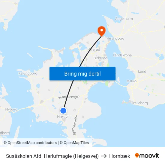 Susåskolen Afd. Herlufmagle (Helgesvej) to Hornbæk map
