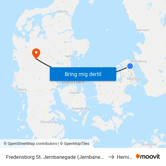 Fredensborg St. Jernbanegade (Jernbanegade) to Herning map