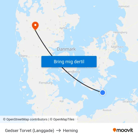 Gedser Torvet (Langgade) to Herning map