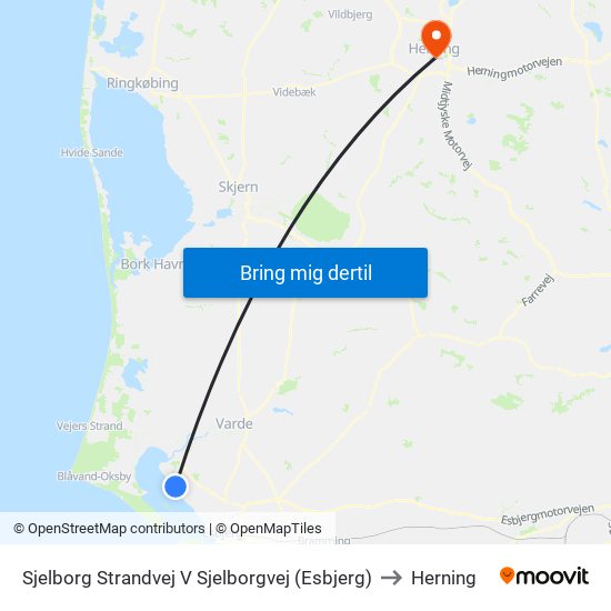 Sjelborg Strandvej V Sjelborgvej (Esbjerg) to Herning map