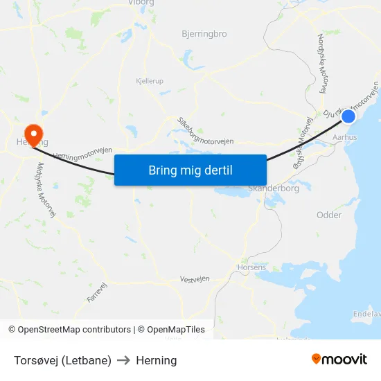 Torsøvej (Letbane) to Herning map