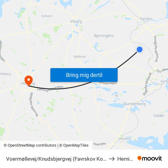 Voermøllevej/Knudsbjergvej (Favrskov Kom) to Herning map