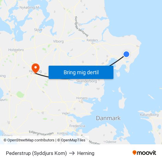 Pederstrup (Syddjurs Kom) to Herning map