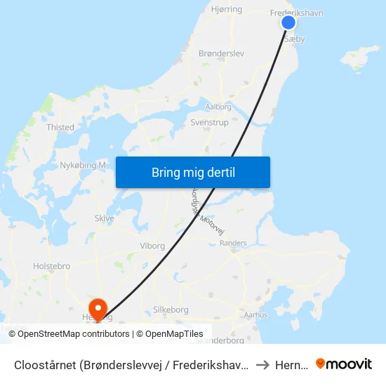 Cloostårnet (Brønderslevvej / Frederikshavn Komm.) to Herning map