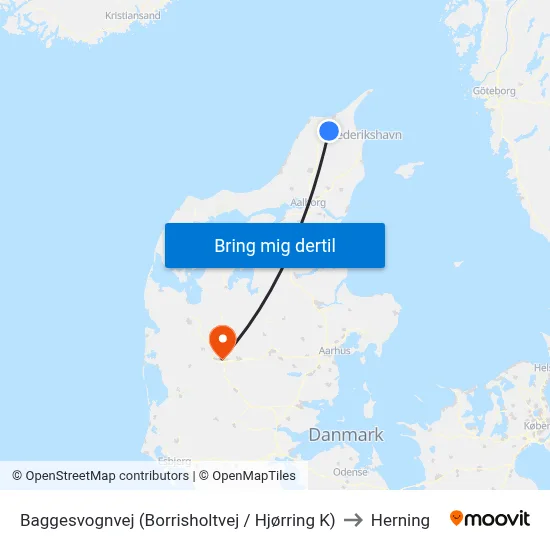 Baggesvognvej (Borrisholtvej / Hjørring K) to Herning map
