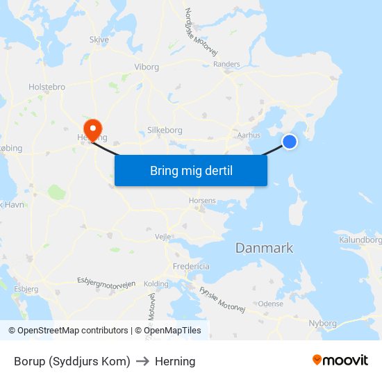 Borup (Syddjurs Kom) to Herning map