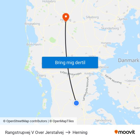 Rangstrupvej V Over Jerstalvej to Herning map